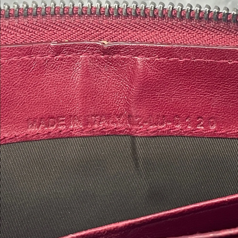 Christian Dior Voyageur Cannage Quilted Lady Dior Leather Zip Long Wallet in Red